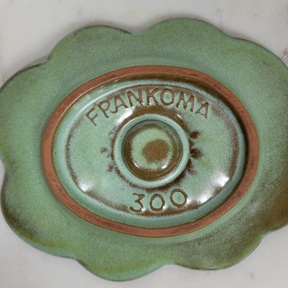 VTG Frankoma Dogwood Blossom Candlestick Holders 5" Green‎ Tapered Candle 300 - Picture 5 of 16